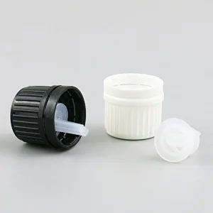 5ml 10ml 15ml 20ml 30ml 50ml 100ml gold glass essential oil bottles with orifice reducers and black white tamper evident caps