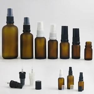 5ml 10ml 15ml 20ml 30ml 50ml 100ml travel amber glass spray bottles essential oil container with Fine mist sprayer
