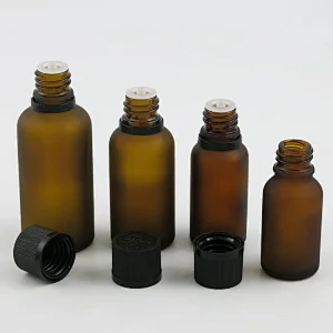 5ml 10ml 15ml 20ml 30m 50ml 100ml amber frost glass essential oil bottle with Tamper Evident Childproof Cap orifice reduce
