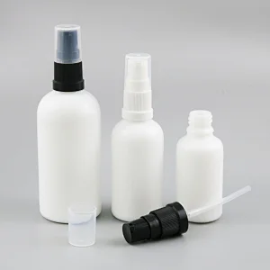 5ml 10ml 15ml 20ml 30m 50ml 100ml travel white treatment pump glass bottle cream cosmetic container with pump