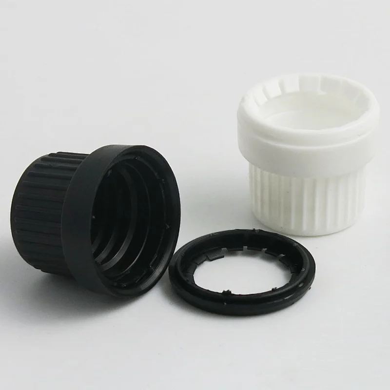 5ml 10ml 15ml 20ml 30ml 50ml 100ml pink glass essential oil bottles vial container with orifice reducers black white tamper evident caps