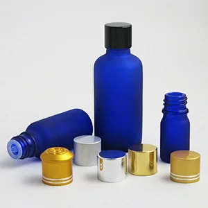 5ml 10ml 15ml 20ml 30m 50ml 100ml blue frost glass essential oil bottle containers Packaging with aluminium lids