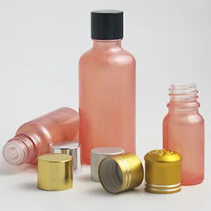 5ml 10ml 15ml 20ml 30m 50ml 100ml pink glass essential oil bottle containers Packaging with aluminium lids