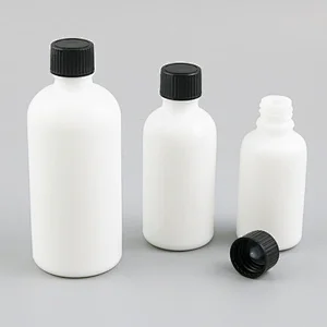 5ml 10ml 15ml 20ml 30ml 50ml 100ml  refillable phenolic cone cap white  glass essential oil bottle