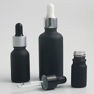 5ml 10ml 15ml 20ml 30m 50ml 100ml black frost glass dropper bottle  with pipette for cosmetic perfume essential oil