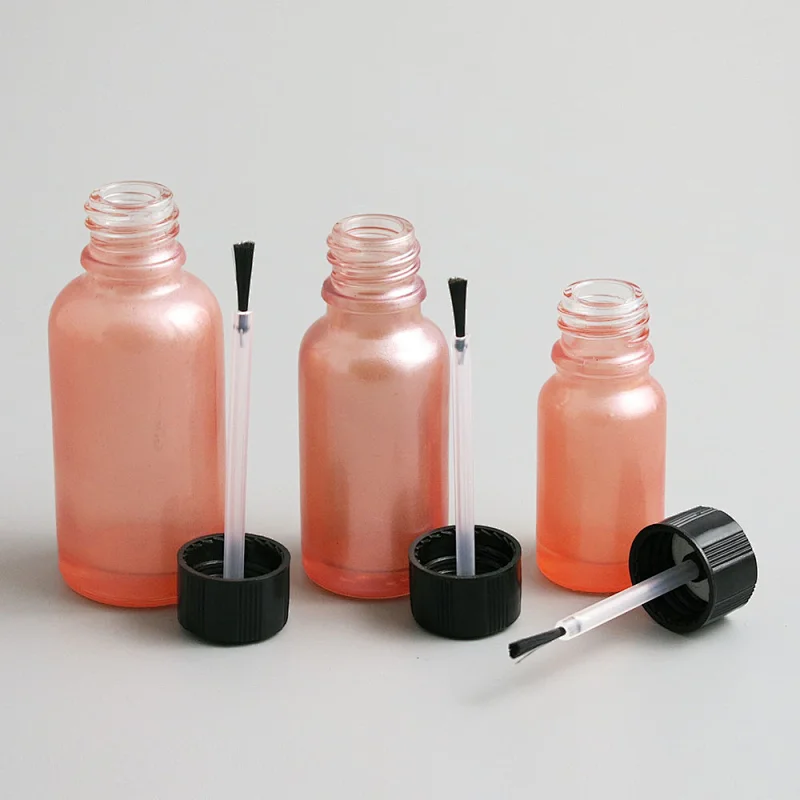 5ml,10ml,15ml,20ml,30ml,50ml,100ml pink Glass essential oil Bottle With Brush for Beauty Cosmetic Containers Bottle