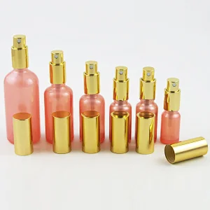 100ml 50ml 30ml 20ml 15ml 10ml 5ml dropper pink glass essential oil bottle