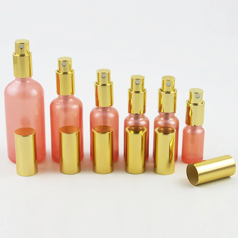 100ml 50ml 30ml 20ml 15ml 10ml 5ml dropper pink glass essential oil bottle