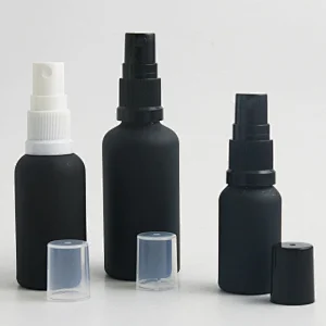 5ml 10ml 15ml 20ml 30ml 50ml 100ml travel black frost glass spray bottles essential oil container with Fine mist sprayer