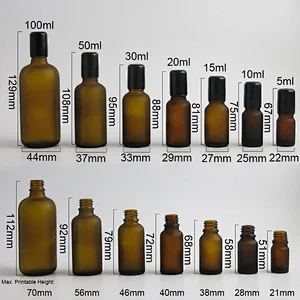 5ml 10ml 15ml 20ml 30ml 50ml 100ml amber refillable glass essential oil roller bottle roll on perfume beauty bottles with glass ball