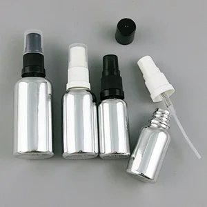 5ml 10ml 15ml 20ml 30ml 50ml 100ml travel Silver glass spray bottles essential oil container with Fine mist sprayer
