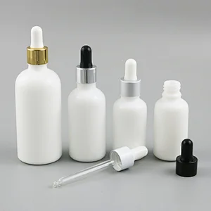 5ml 10ml 15ml 20ml 30m 50ml 100ml white glass dropper bottle  with pipette for cosmetic perfume essential oil