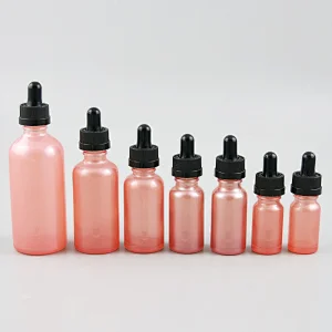 5ml 10ml 20ml 30ml 50ml 100ml Empty pink Glass Essential Oil Bottle With Dropper Transparent Dropper Vials