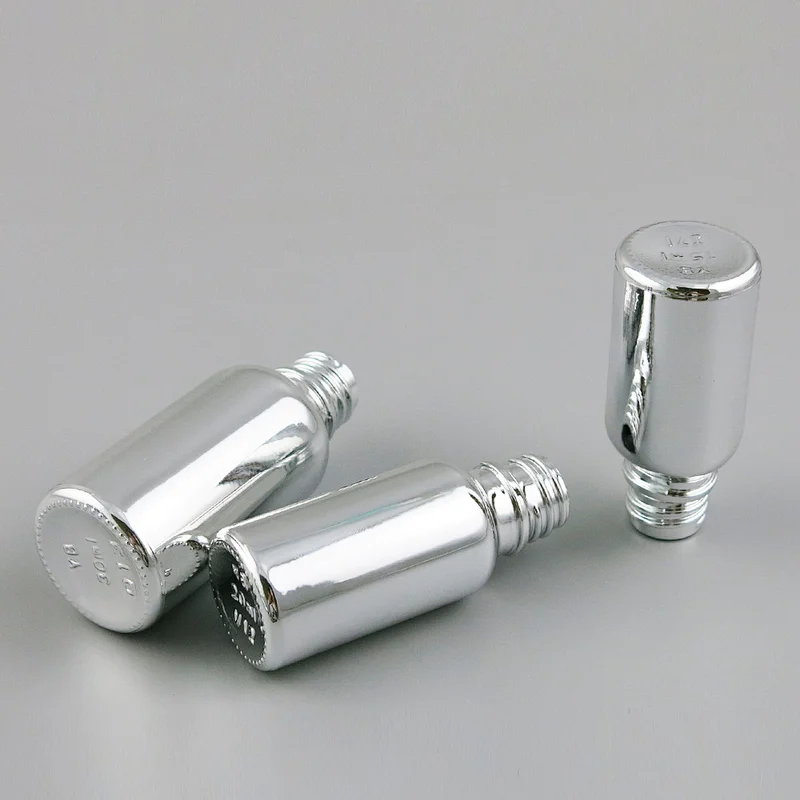 Refillable Silver Glass Cream Lotin Pump Bottles Transparent Glass Containers With Pump 100ml 50ml 30ml 20ml 15ml 10ml