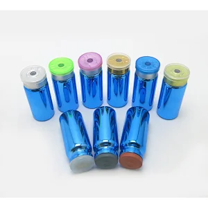 UV Blue color 10ML injection glass bottle, serum glass vial with flip off cap