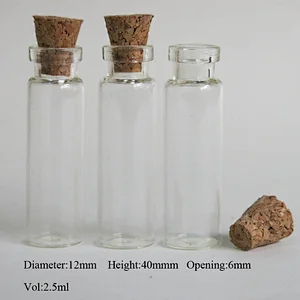 0.6ml 1ml 2ml 2.5ml Mini Charm Glass Bottle Pendant 1cc Clear Small Cute Glass Bottle With Eye Hook Small Cork Glass Vials Jars