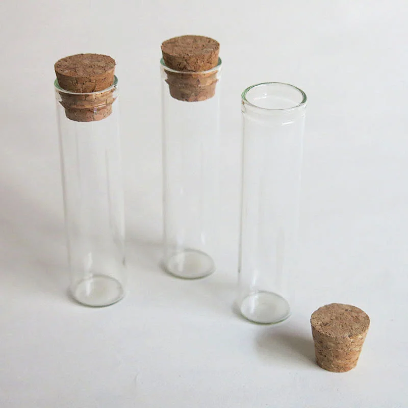 wholesale 3ml 6ml clear glass bottle with cork Small Tube Glass Bottle Cork Stoppered Vials for Jewelry,beads Display