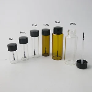 7ml 10ml 15ml 30ml Small Glass Cheap Cosmetic Bottles Nail Polish Bottles Plastic cap with brush refillable bottle cosmetic packaging Various Size Nail Polish vial