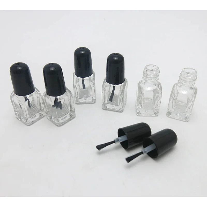 2ml Mini Small Glass Cheap Cosmetic Bottles Plastic cap with brush Nail Polish Bottles