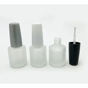 Wholesale 15ml Small Glass Cheap Cosmetic Bottles Nail Polish Bottles Plastic cap with brush refillable bottle cosmetic packaging