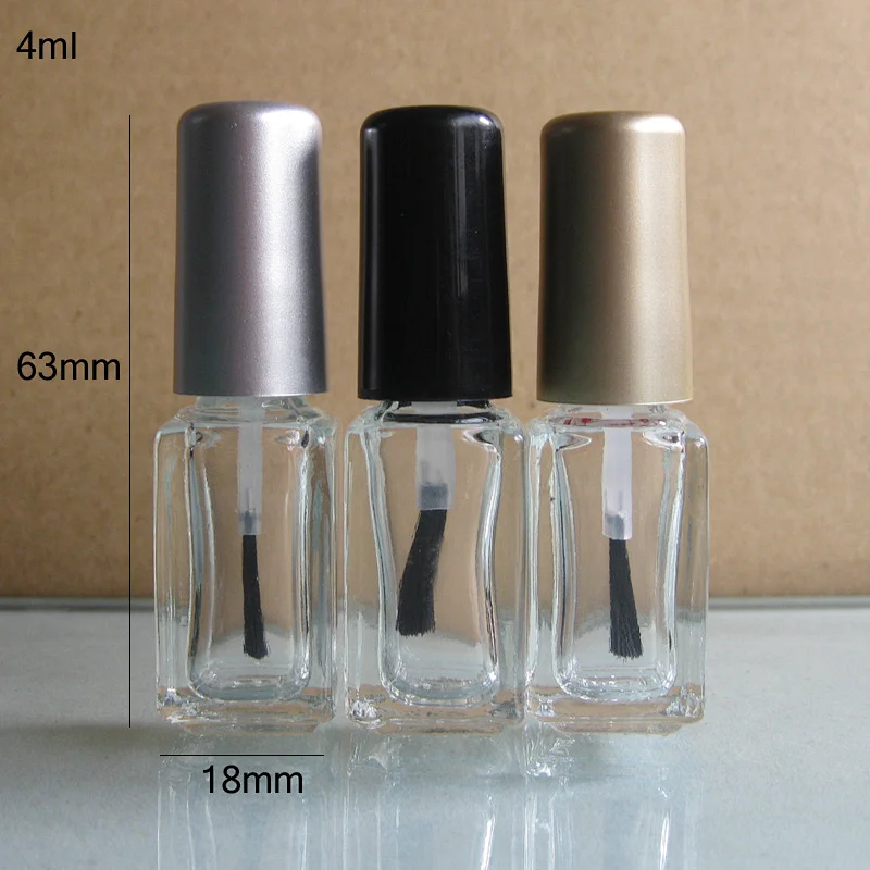 4ml Empty Glass Mini Nail Polish Bottle Portable Small Brush Nail Art Container Glass Nail Oil Bottles Wholesale