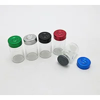 empty amber clear glass vial with caps & rubber stoppers 6ml injection medical bottles