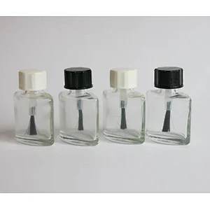 Popular Mini nail poilsh bottle glass nail polish bottle with black cap brush 5 ml Wholesale for nail polish oil refillable bottle