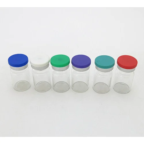 empty amber clear glass vial with flip off caps & rubber stoppers 6ml injection medical bottles