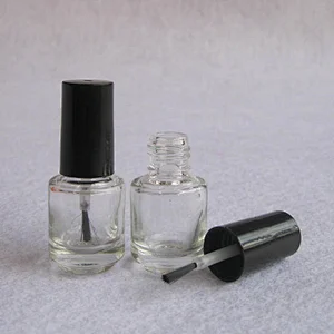 5 ml wholesale nail polish oil container Mini nail poilsh bottle glass nail polish bottle with black cap brush