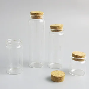 120ML 300ML 600ML 750ML Big food grade glass bottles with cork stopper for candy,bean,nut , Glass tube with wooden lids