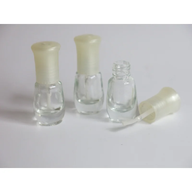 3ML Mini Nail Polish Bottles Plastic Cap With brush refillable bottle empty cosmetic containers