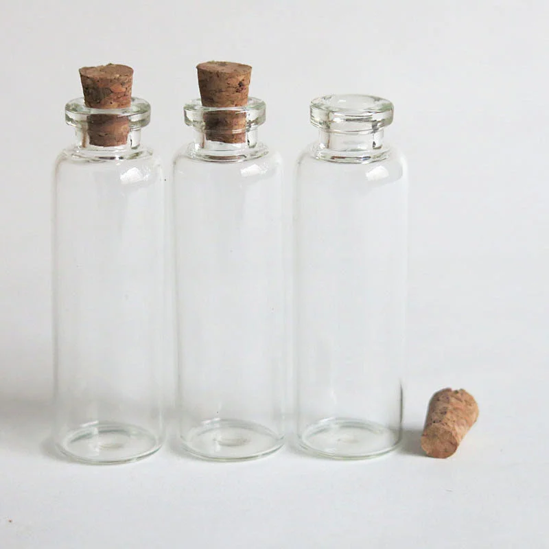 Whole 1.5ml 3ml 5ml Clear  Glass Bottle with Cork Sample Glass Vials Mini Corked Wishing jars for pendant Wedding gift