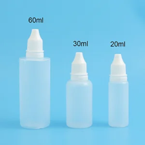 20/30/60ml E-liquid dropper bottle Empty Plastic Squeezable Dropper Bottles Eye Liquid Dropper Sample Eyes Drop Refillable Bottle