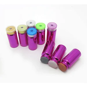 Empty UV purple glass vial with flip off caps & rubber stoppers 10ml injection medical bottles
