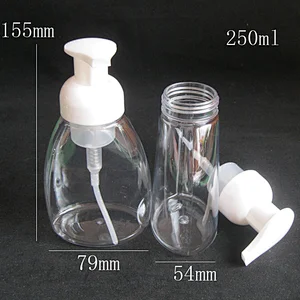 Clear 250ml foam bottle cosmetics packaging Body Cream/Lotion Cosmetic Container Travel Use foaming pump bottle With Customizable logo