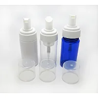 3 Colors PET Empty 100ml Cosmetic Facial Wash Plastic Container Cleanser Cream Liquid Soap Foam Bottle With White Foaming Pump