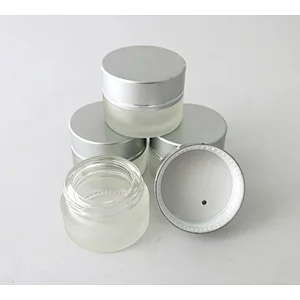 Clear Sample Make up Glass Jar Travel 5g powder case with Silver Cap Cosmetic Mini Cream Container
