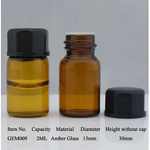 2ml Tiny Glass bottle jar round glass vial empty clear bottle with screw cap Cosmetic sample jars for wholesale