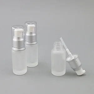 20ml Empty Glass Matte Cosmetic Lotion Pump/Emulsion/Spray Nozzle Bottle, Frosted Perfume Tube