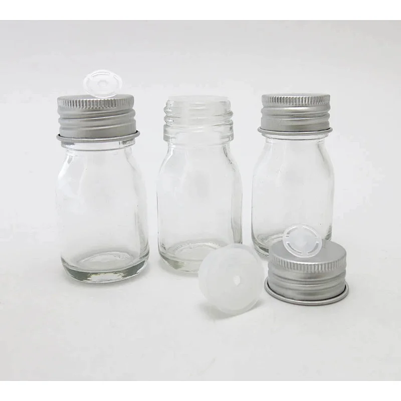 30ml Wholesale Clear Perfume Essential Oil Perfume Cosmetic Container With Silver Aluminum Screw Caps