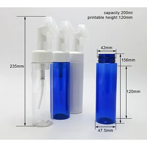 200ml Blue White Clear foam bottle cosmetics packaging Body Cream/Lotion Cosmetic Container Travel Use  flower shape foaming pump bottle