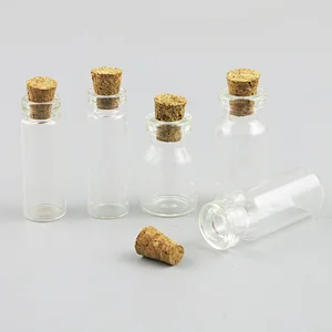 2ml 3ml Mini Empty Glass Tube With Cork Corked Glass Display Bottles