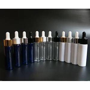Colorful Portable High Quality Plastic PET Dropper Bottle For Essential Oil 30ML Rubber Dropper Bottles Container