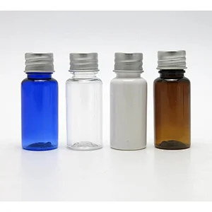 Transparent/ Blue/Brown/White 20ml Mini travel bottle cosmetic sample plastic bottles PET vial Small hotel containers with screw caps