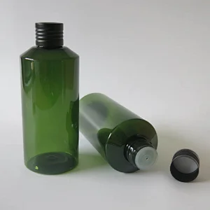 200ml Dark green Plastic Empty Simple Portable Bottle With Screw Caps