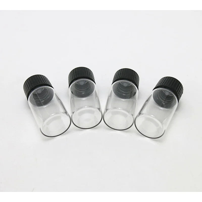 10ml Empty Clear Glass Cosmetic Packaging Bottles with Screw Plastic Top Cap Portable Mini Essential Oil Perfume Container