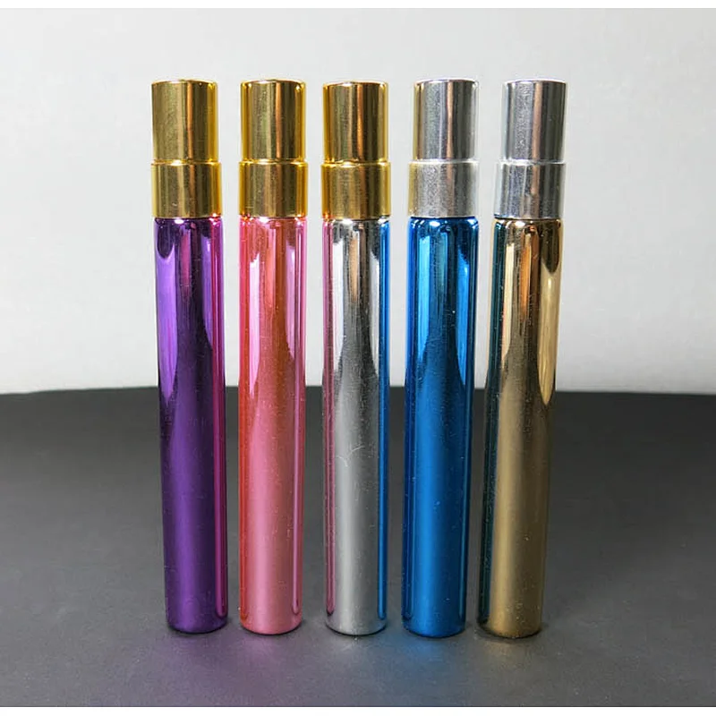10ml Colorful UV Portable Refillable Essential Oil Atomizer Transparent Empty Spray Bottle Makeup Liquid Sprayer Bottles