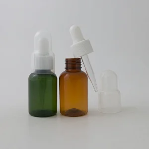 35ml Colorful empty dropper bottle Rubber dropper bottles Mini PET Vials perfume cosmetic packaging bottle