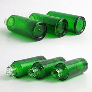 30ml Small Refillable Boston Round Glass Bottle with Aluminum Cap Blue Amber Clear Glass Containers Packaging