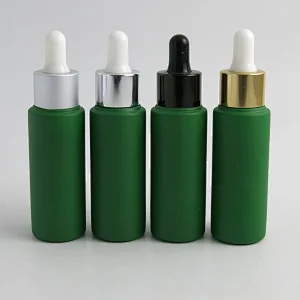 30ml Frosted green empty dropper bottle Rubber dropper bottles Small perfume cosmetic packaging bottle